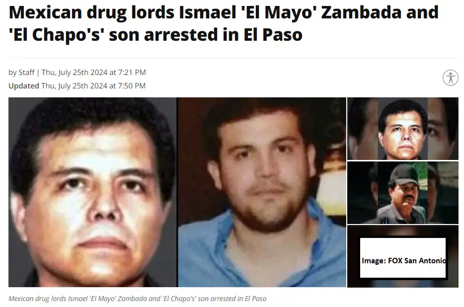 Mexican Drug Lord Ismael "El Mayo" Zambada And A Son Of "El Chapo ...