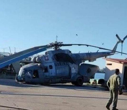 Navy helicopter makes emergency landing in Mazatlán, Sinaloa