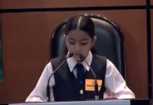 A fifth-grade student from Culiacán, Sinaloa, delivered a powerful plea for peace