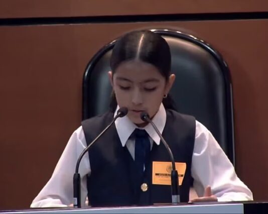 A fifth-grade student from Culiacán, Sinaloa, delivered a powerful plea for peace