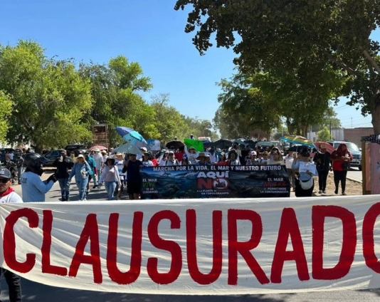 Mayo-Yoreme people march against ammonia plant in Topolobampo, Sinaloa; they demand the project’s cancellation