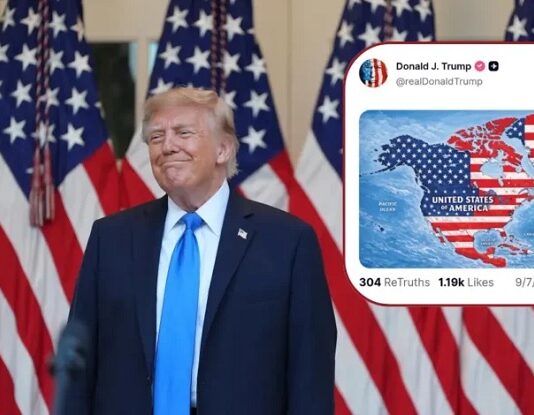 Donald Trump Posts Map Overlaying U.S. Flag Over Mexico, Canada, and the Caribbean